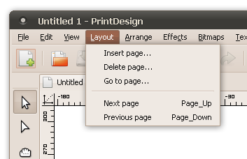 Layout program menu