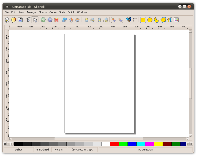Skencil new document window
