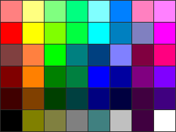 Windows XP basic colors